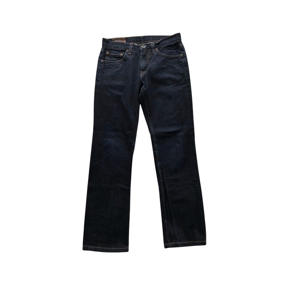 Raw Denim Straight Leg Jeans J Brand Kane Indigo Dark Size 29 Slim Leather Tag